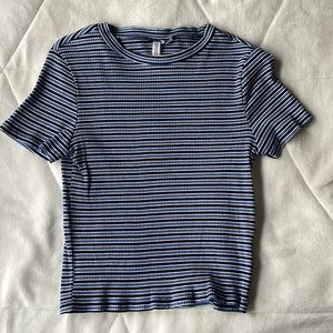 H&M Ribbed stripped crop top